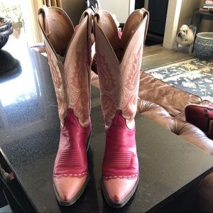 Lucchese pink cowboy boots
